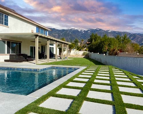Artificial Turf Installation around pool