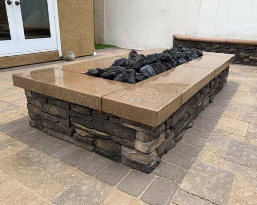 Colored concrete fire pit