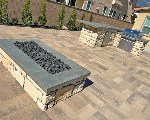 bbq island fire pit pavers