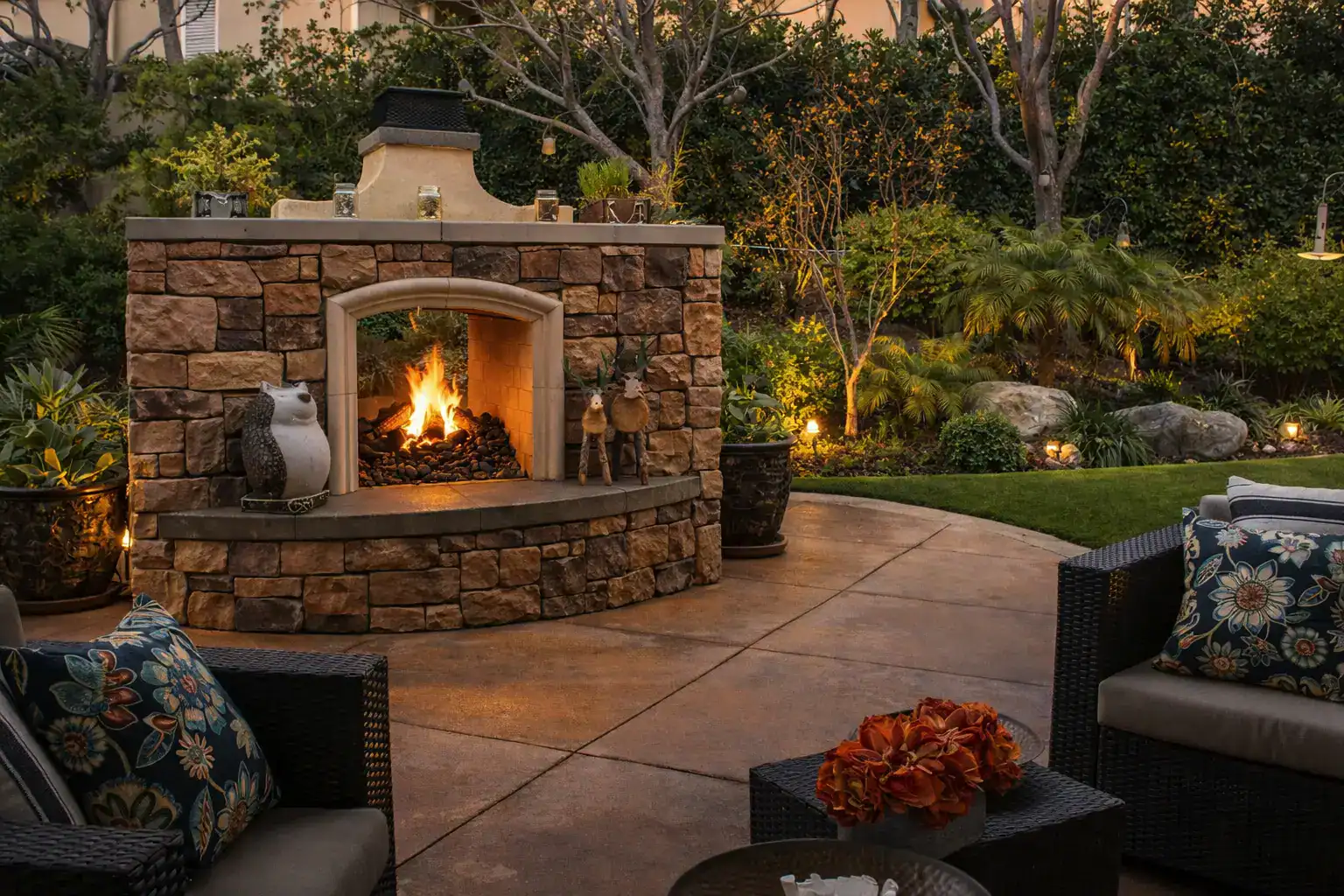 outdoor fireplace design stone veneer yorba linda ca