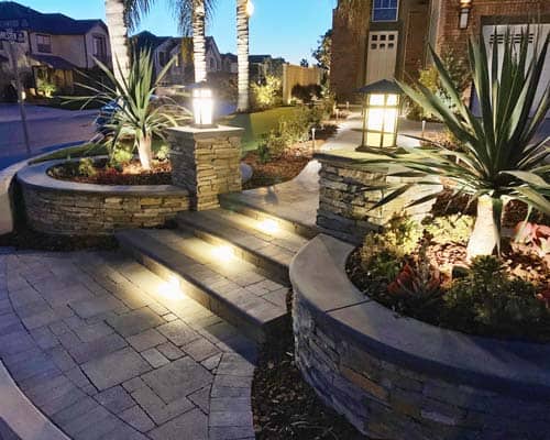 paver entry with steps